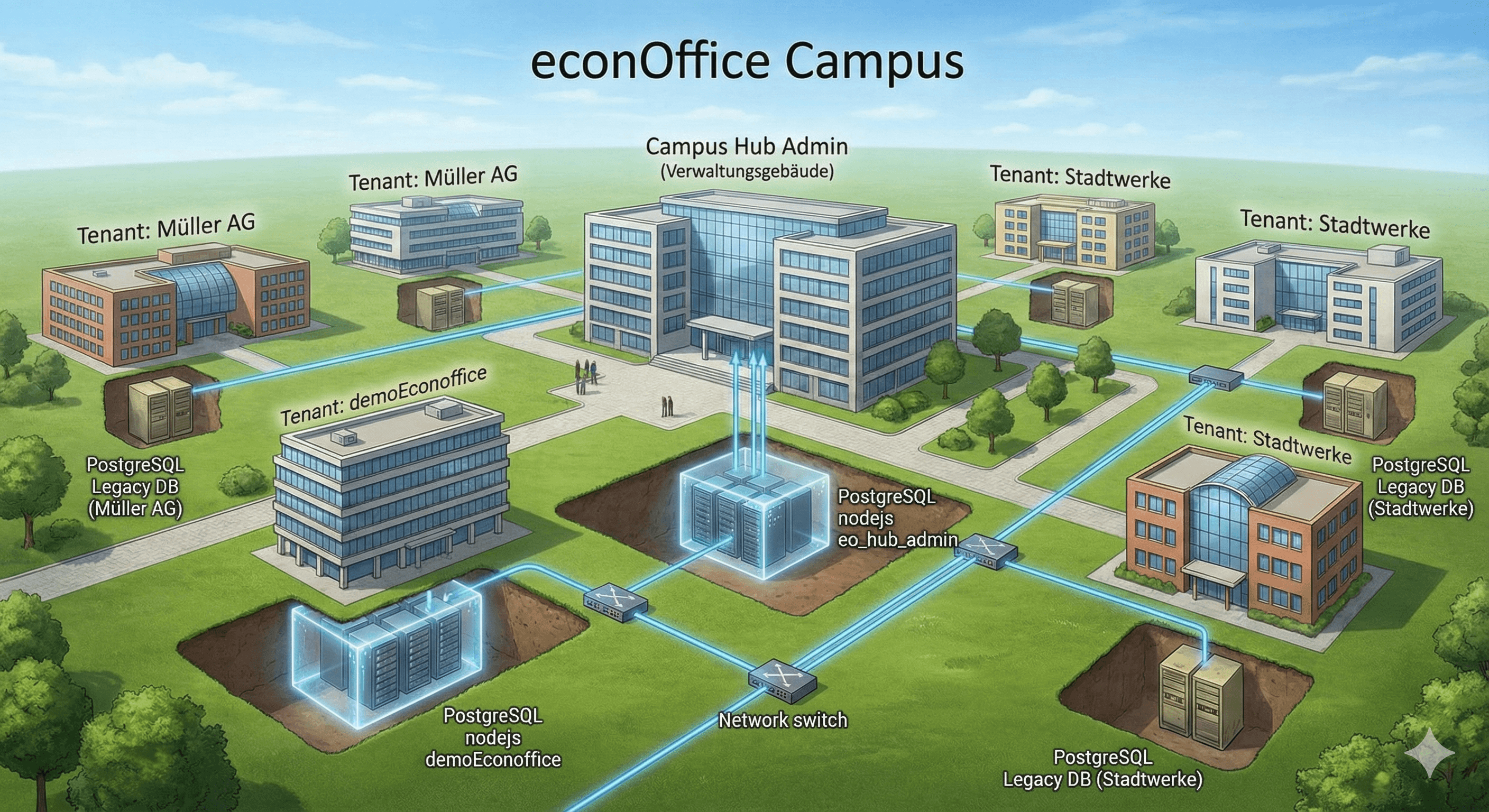 econOffice Campus Metapher Übersicht